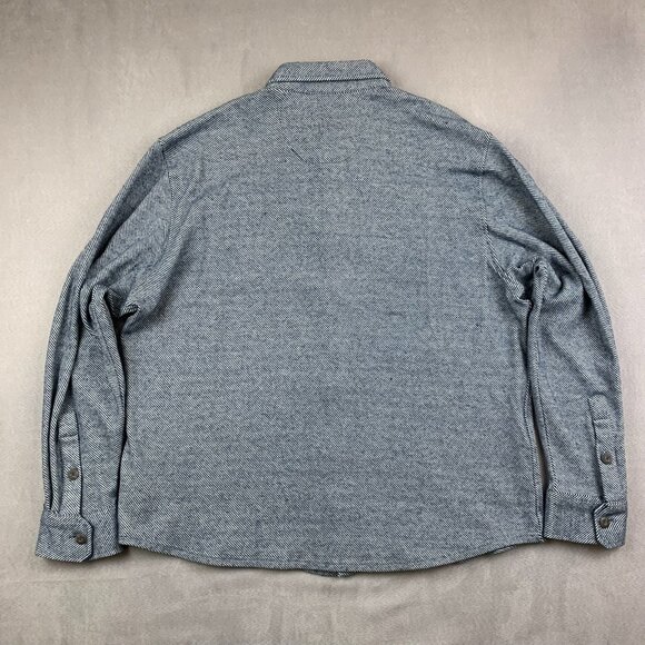 Johnnie-O Mens Carl Stretch Knit Flannel Lodge Shirt XL Twilight Blue Striped - Picture 9 of 9